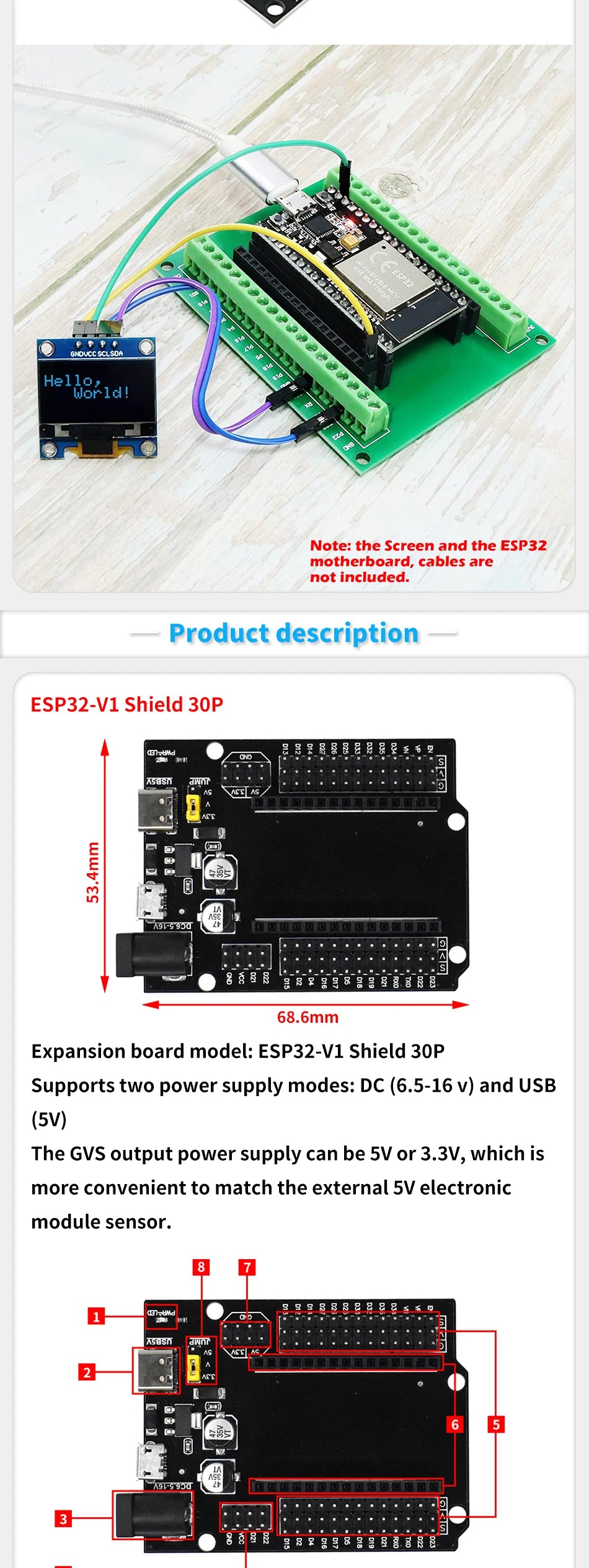 ESP32 ESP8266 Development Board Breakout Board GPIO 1 into 2 Compatible with 38 Pins ESP32S ESP32 Development Board