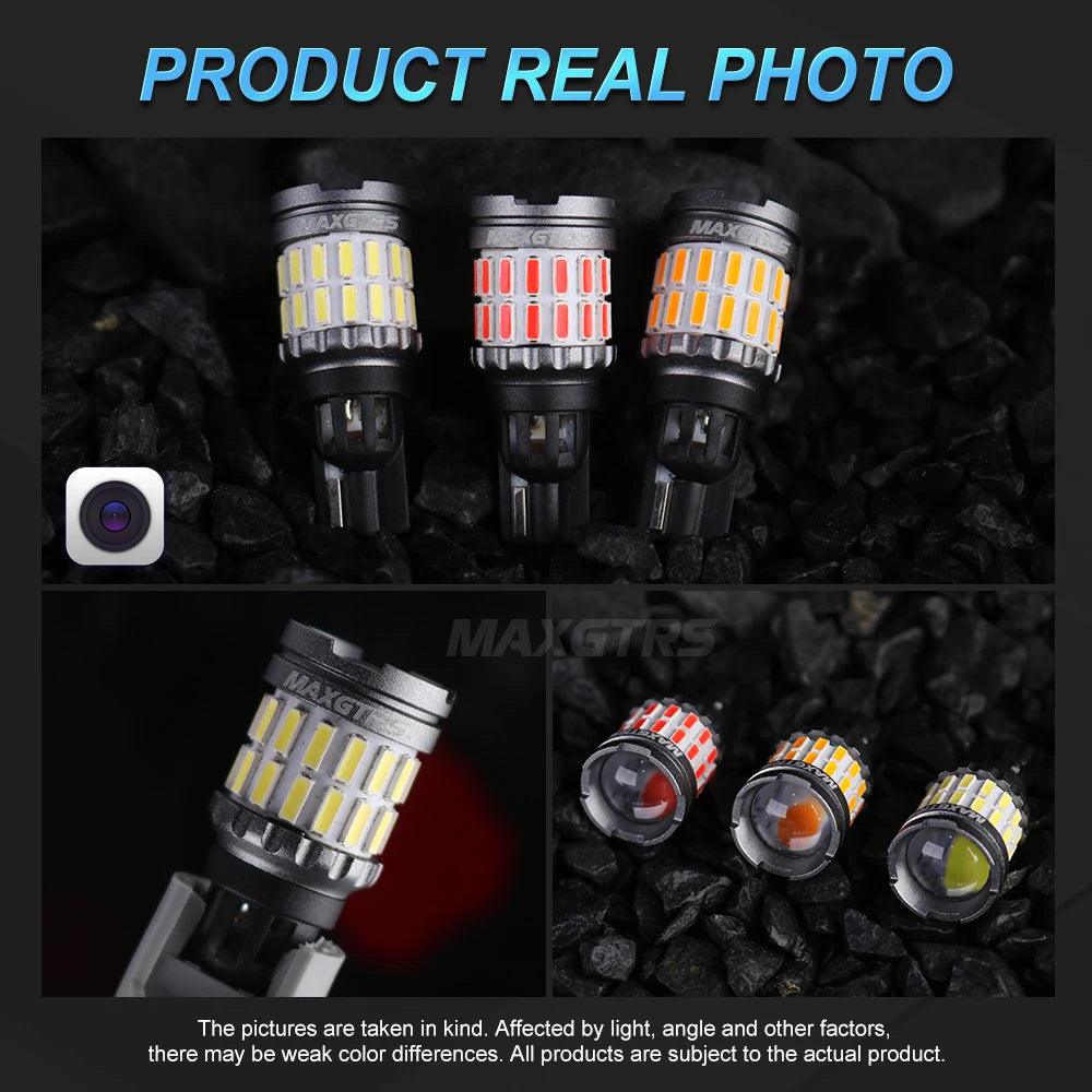 2x 2000LM Canbus T15 T16 LED Reverse Lights 912 W16W W15W Car Back Up Rear Lamp White Red Yellow Amber Super Bright High Power