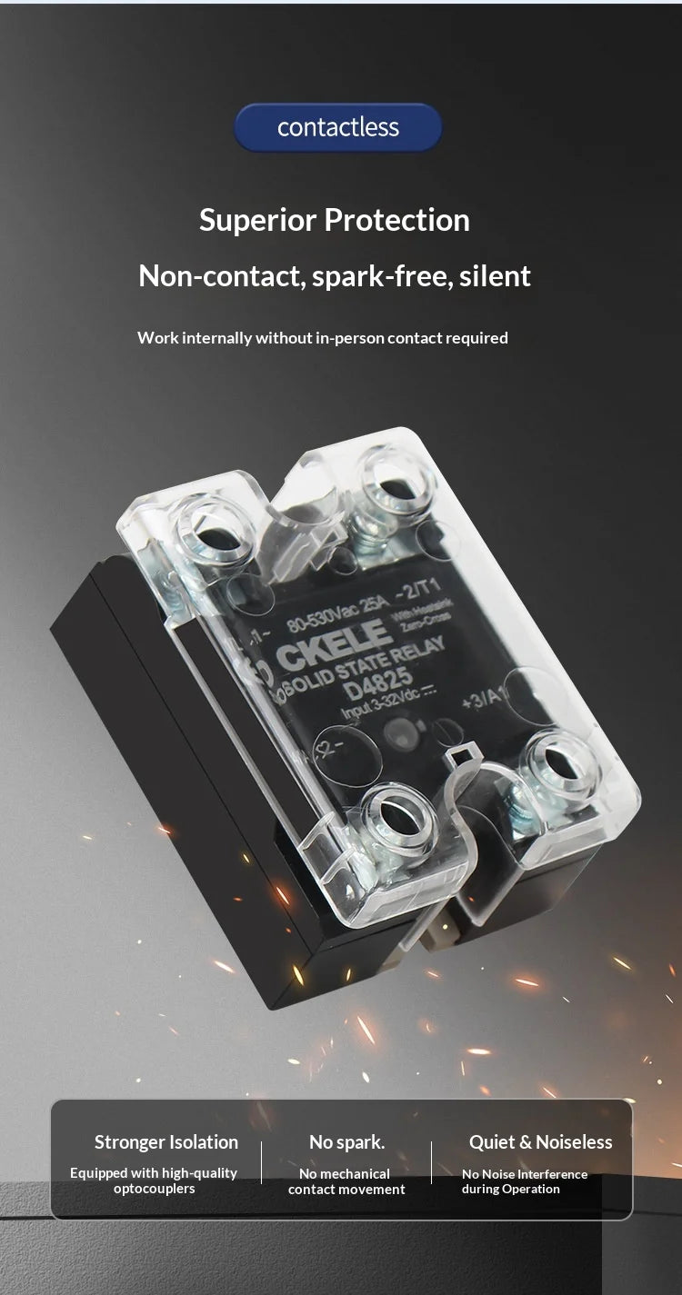 D48 Series SSR Single Phase Solid State Relay DC-AC AC-AC Control Zero Crossing AC Relay Industrial Electronic Switching Module