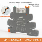 Din Rail Slim Relay Module 41F-1Z-C4-1 Integrated PCB Mount Power Relay With Relay Holder  Relay Socket 6.2mm
