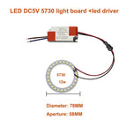 DC5V LED Light Beads Light Source SMD 2835/5730 LED Ring Board Aluminum Lamp Plate Accessorie 10W 12W with SM Female and Driver
