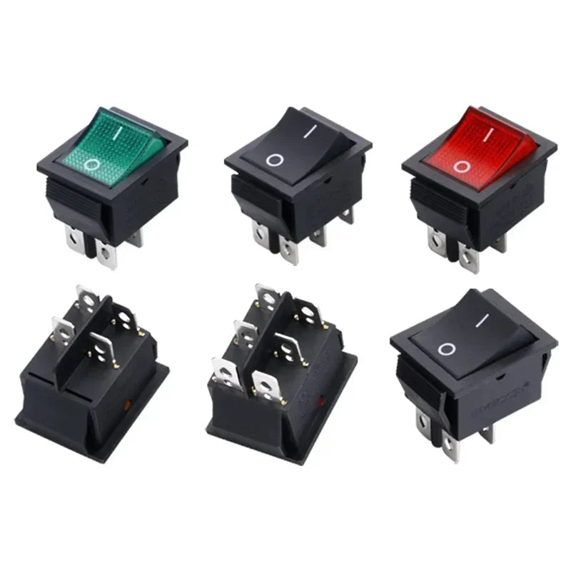 5/20Pcs KCD4 4/6Pin Snap-in Switch ON/OFF Rocker Switch Led Light Toggle Switches 25x31mm 16A 250V AC