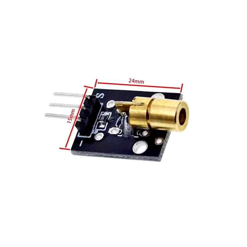 10PCS KY-008 650nm Laser sensor Module 6mm 5V 5mW Red Laser Dot Diode Copper Head For Arduino KY-008