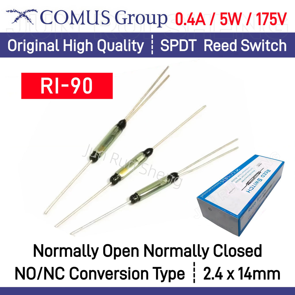 10/50PCS RI-90 Original RI 90 Reed Switch 0.4A 5W 175V Normally Open/Closed NO NC SPDT Changeover Magnetic Contact Sensor 2x14mm