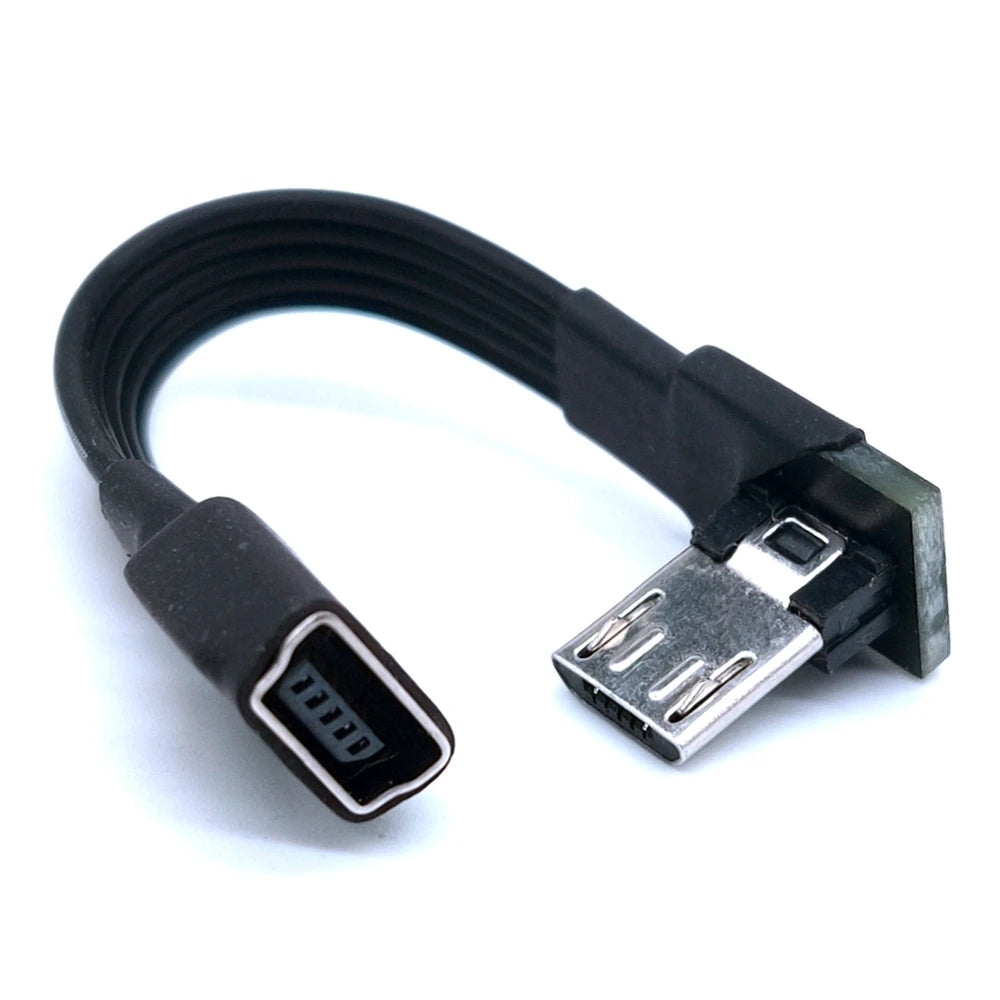 0.1M0.2M0.5M1M mini USB female to micro revolving connector, dash cam adapter cable, T-shaped port to Android navigation extensi