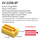 1PC 225 Series Wire Connectors Plug-in Electrical Terminal Block Spliceable One In Multiple Out Splitter Guide Rail Junction Box