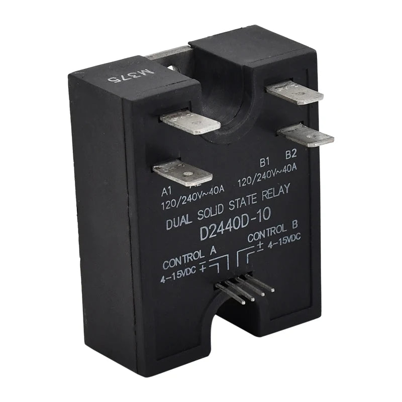 Dual Solid State Relay D2440D-10 Compatible with Crydom 24-280VAC 40A SSR Random Turn On Input 4-15VDC