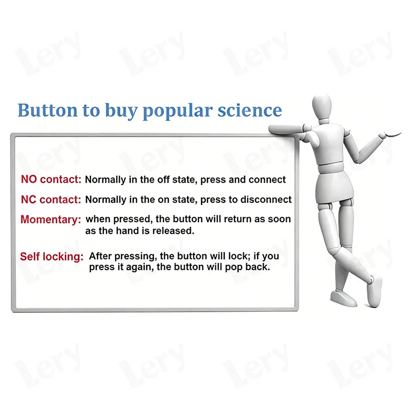 1Pcs XB2-BG21 XB2-BA31 XB2-BS54 22mm Knob Key Start Inching Power on Button Switch Self Reset Small Mushroom Head Emergency Stop