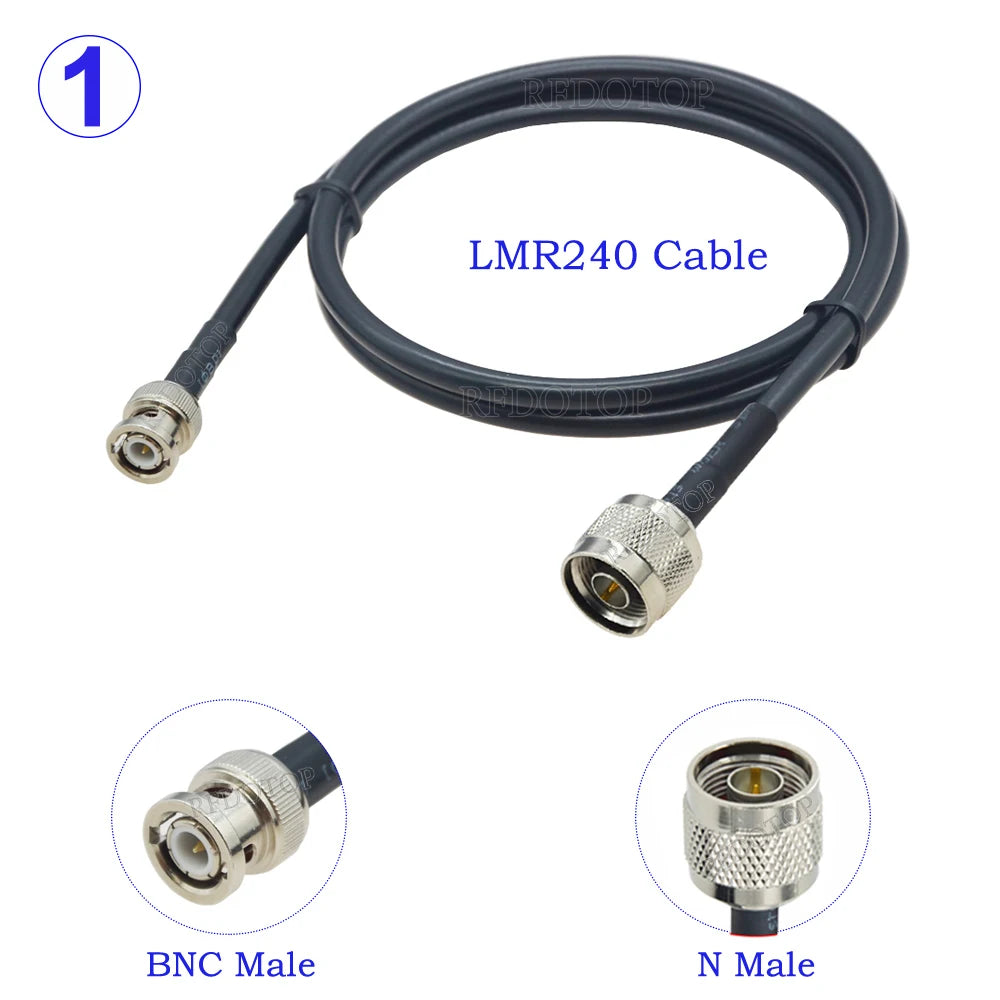 LMR240 Cable BNC Male Plug to N Male/N Female Jack Connector 50 Ohm 50-4 Pigtail RF Coaxial Jumper 4G 5G LTE Extension Cord