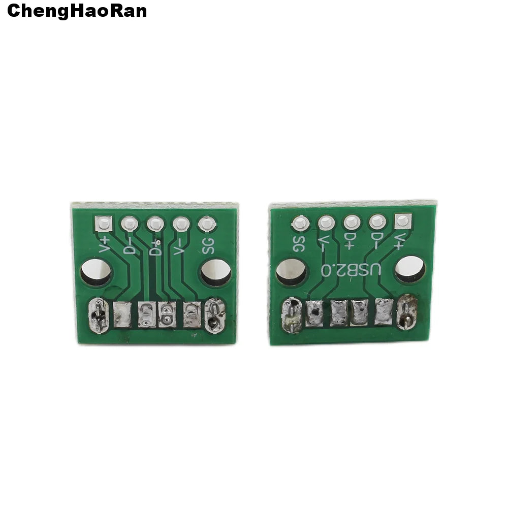 2pcs Vertical USB 2.0 Male Plug Head Connector PCB Converter Adapter Breakout Board 90 Degree Vertical
