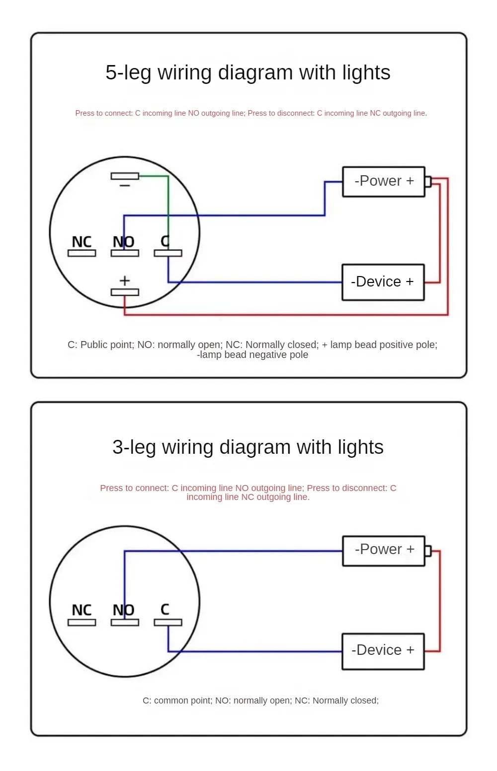 16mm Push Button Switch LED Illuminuted 12/24/220V Momentary Self-locking on Off with Light Square Round Rectangle Power Switch
