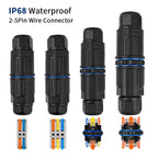 Electrical Cable Connector M20 IP68 Waterproof Inline Wire Connector Screwless Push In Cable Splice for Outdoor LED Lighting
