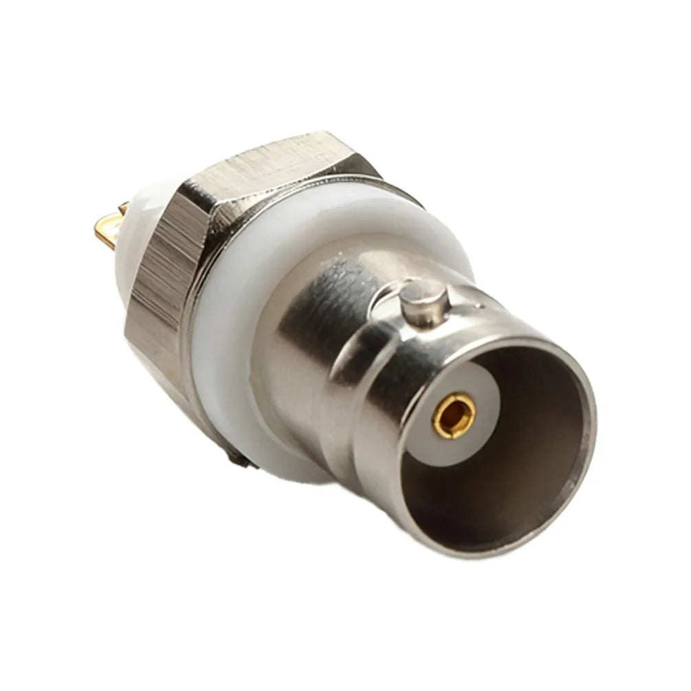 5PCS 50 Ohm White Insulated BNC Connector - Panel Mount Female Socket for CCTV, Video Test Equipment & RF Coaxial Adapter