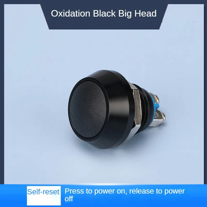 12MM Small Mini Metal Push Button Switch 12V 220v On Off Start Stop Momentary Colorful Black Oxide Waterproof Round Head Wedding