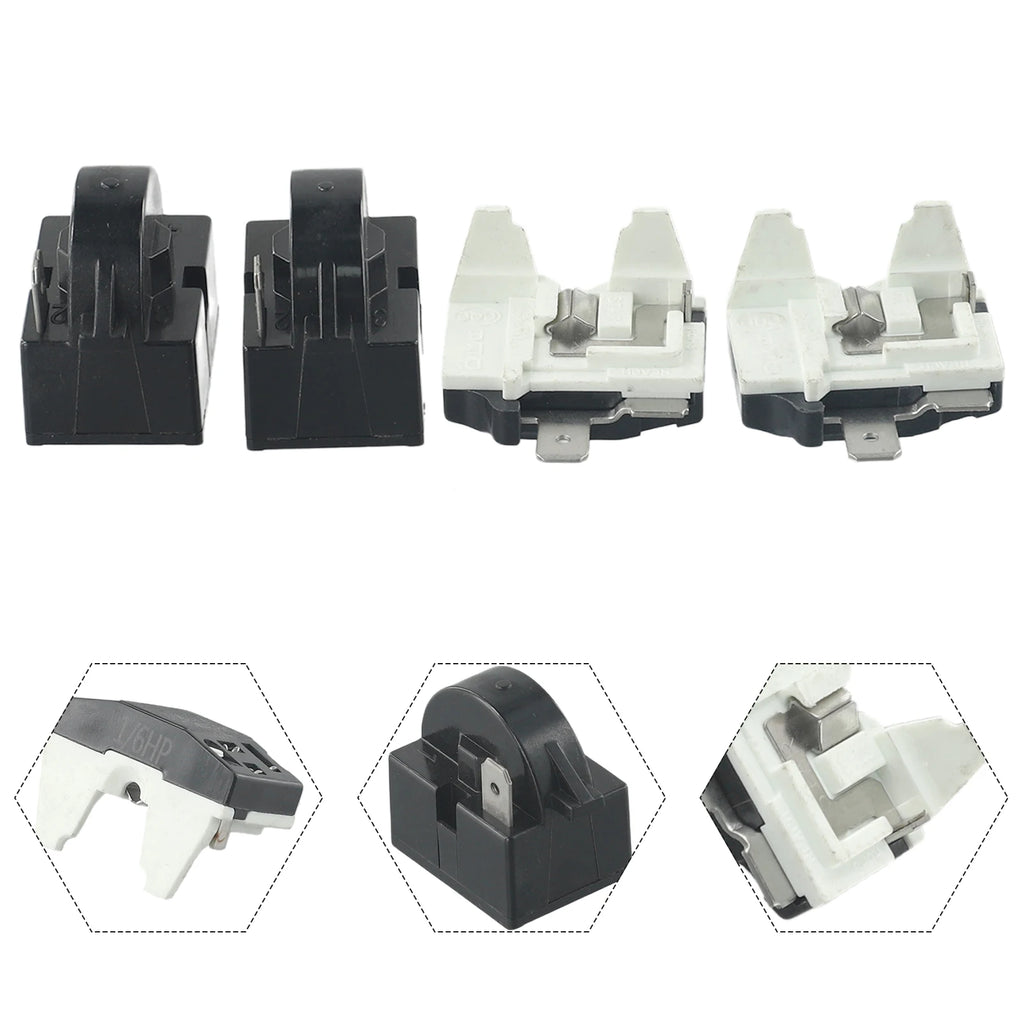 2pcs Refrigerator PTC Start Relay 1/2 Pin 15 Ohm 1/6H Compressor Overload Protector Starting Relay Light Weight Power Supplies