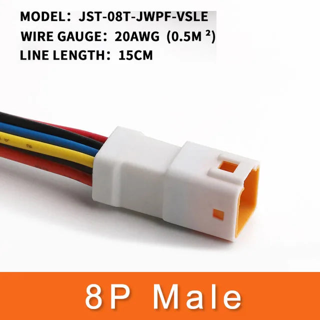 1 Set JST Automobile Car Waterproof Connector 2/3/4/6/8Pin Male&Female Harness Plug Socket with 15CM Wire 0.6MM JST02T/02R-JWPF