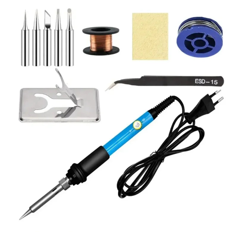 60W Adjustable Temperature Electric Soldering Iron EU 220V / US 110V Welding Iron Rework Station Heat Pen Tips DIY for Repairing