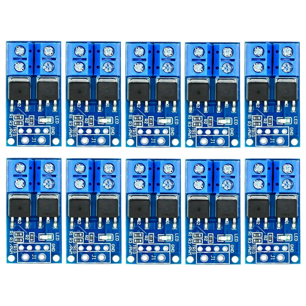 1-10pcs 15A 400W MOSFET Trigger Switch Driver Module PWM Regulator Control Panel DC 5V-36V Dual MOS High Current for Arduino