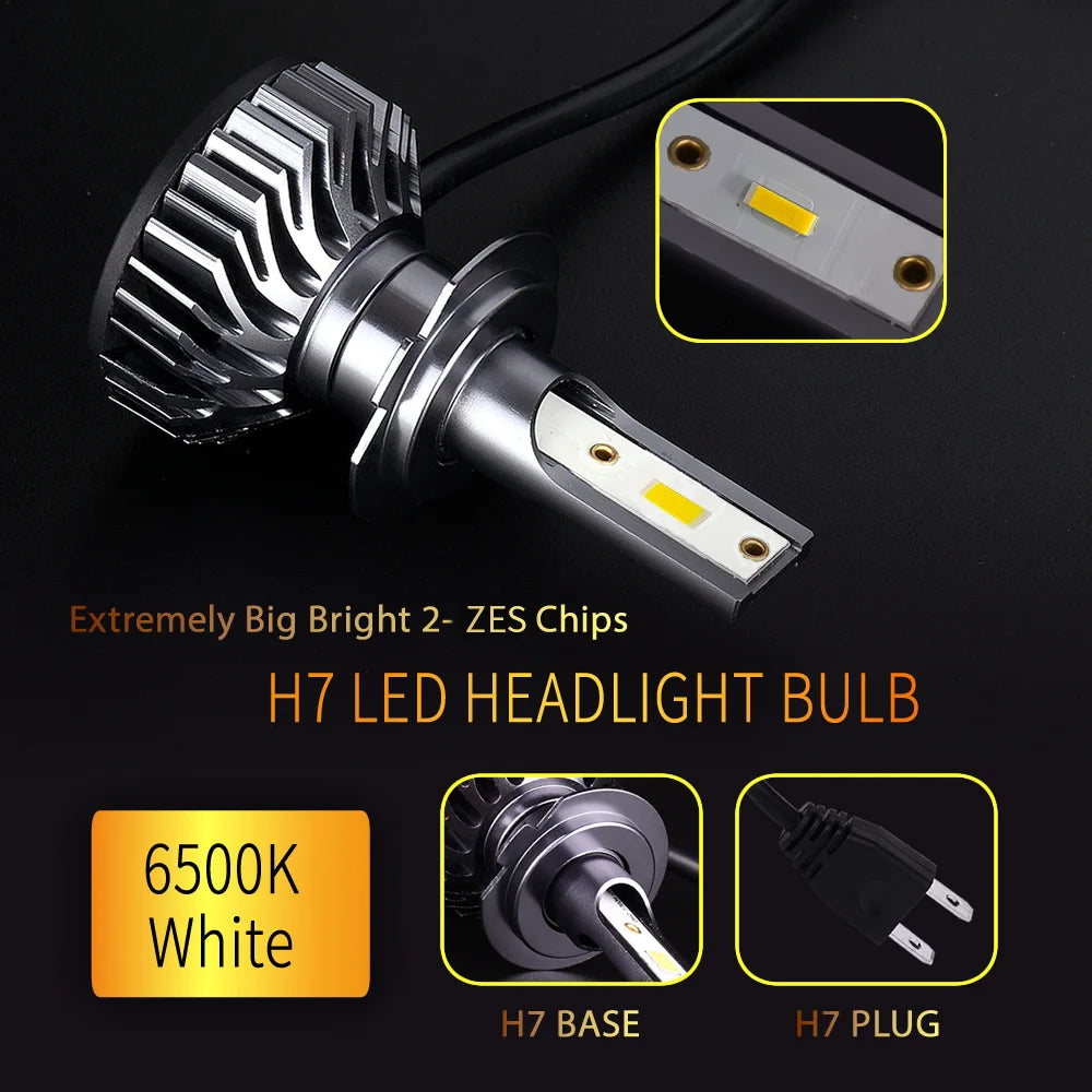 Infitary H7 H4 LED Car Headlight Canbus H11 H1 9005 9006 Headlamp 1860 Chip Vehicle Lamp HB3 HB4 Light 6500K White Bulb for Auto