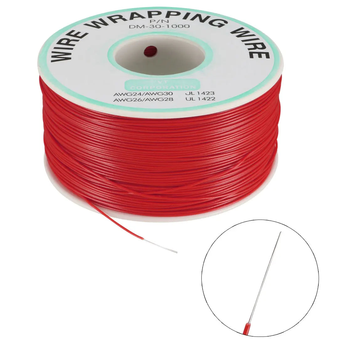 0.58mm Wire OD 200M 250M Electrical Wire Wrapping Wire Tin Plated Copper Wire PCB Solder Cable P/N DM-30-1000 30 AWG for Laptop