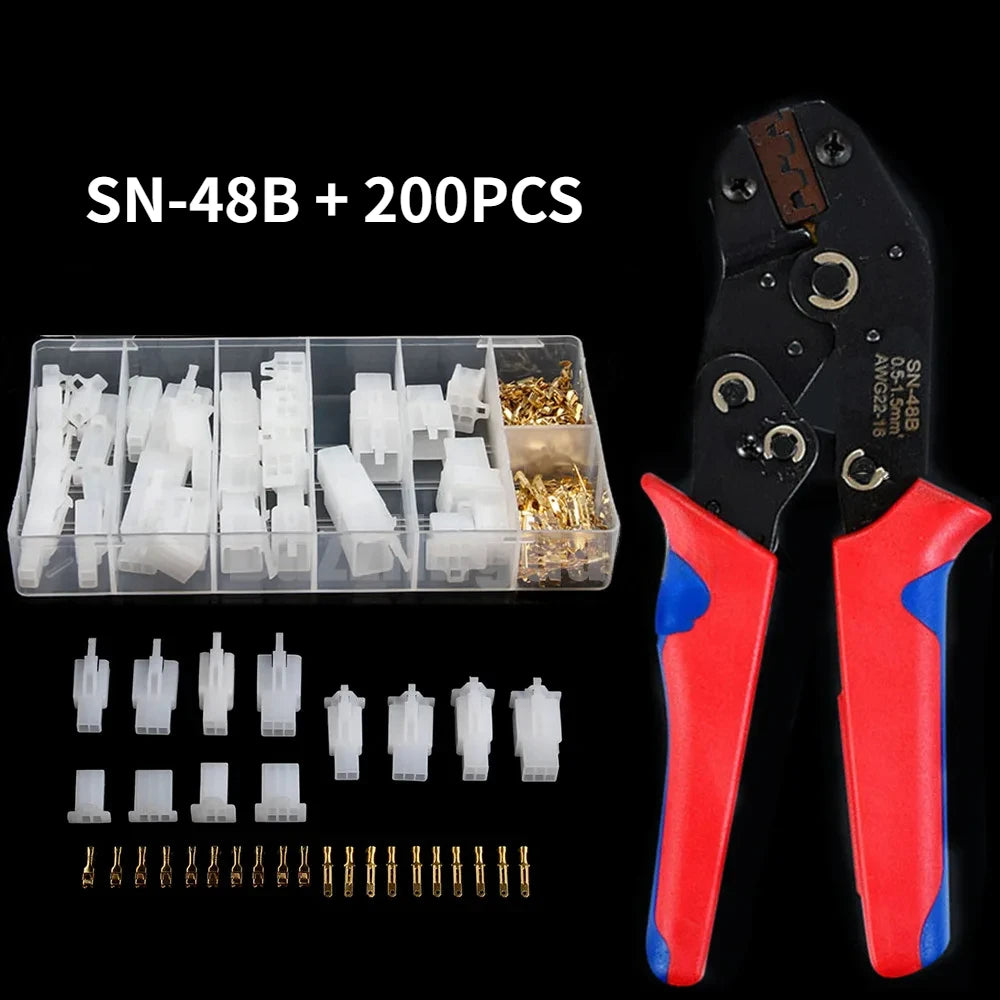 200/310/380/580Pcs 2.8mm Wire Connector Plier 2/3/4/6/9P Car Electrical Male Female Terminal Assorted Kit  Automotive Motorcycle