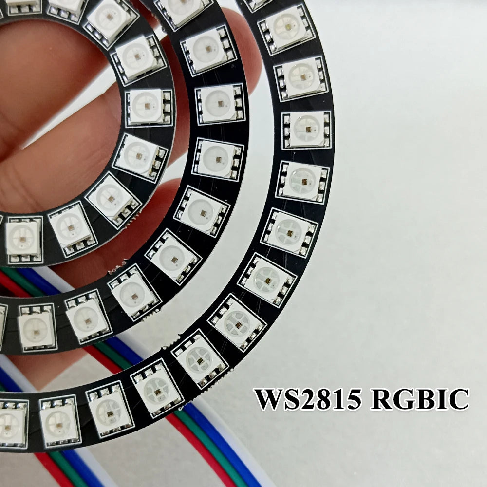 WS2815 Angel Eyes Ring 16/24/35 LEDs Breakpoint Resume Individually Addressable DC12V 5050 RGB Car Daytime Running Light