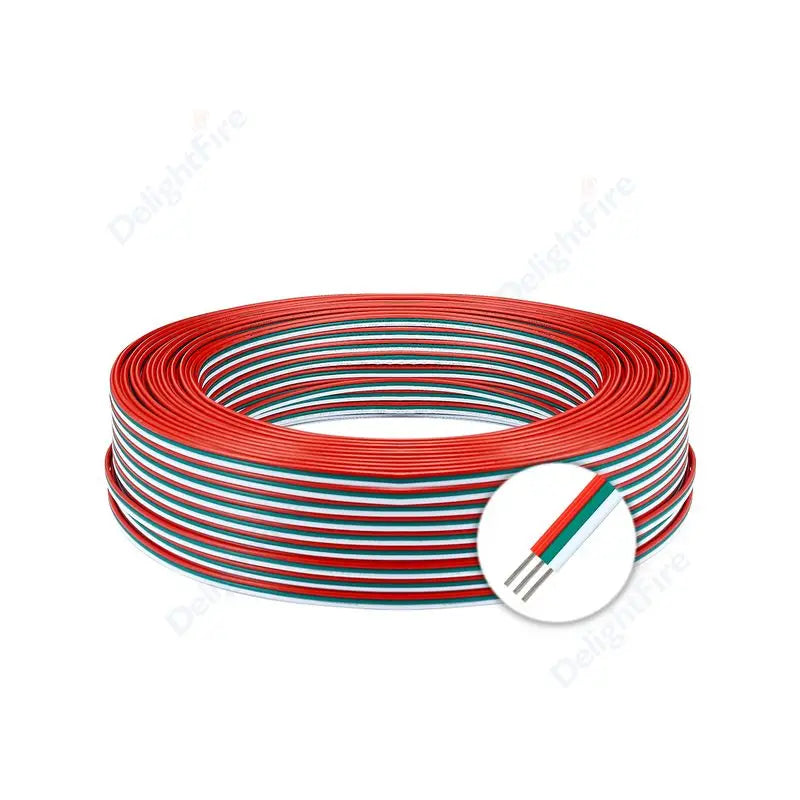 5-100m LED Cable 18 20 22AWG Hookup Wire 6 5 3 2 4pin RGB Extension Cable For LED Strip WS2812B Pixels Light SM JST Connectors