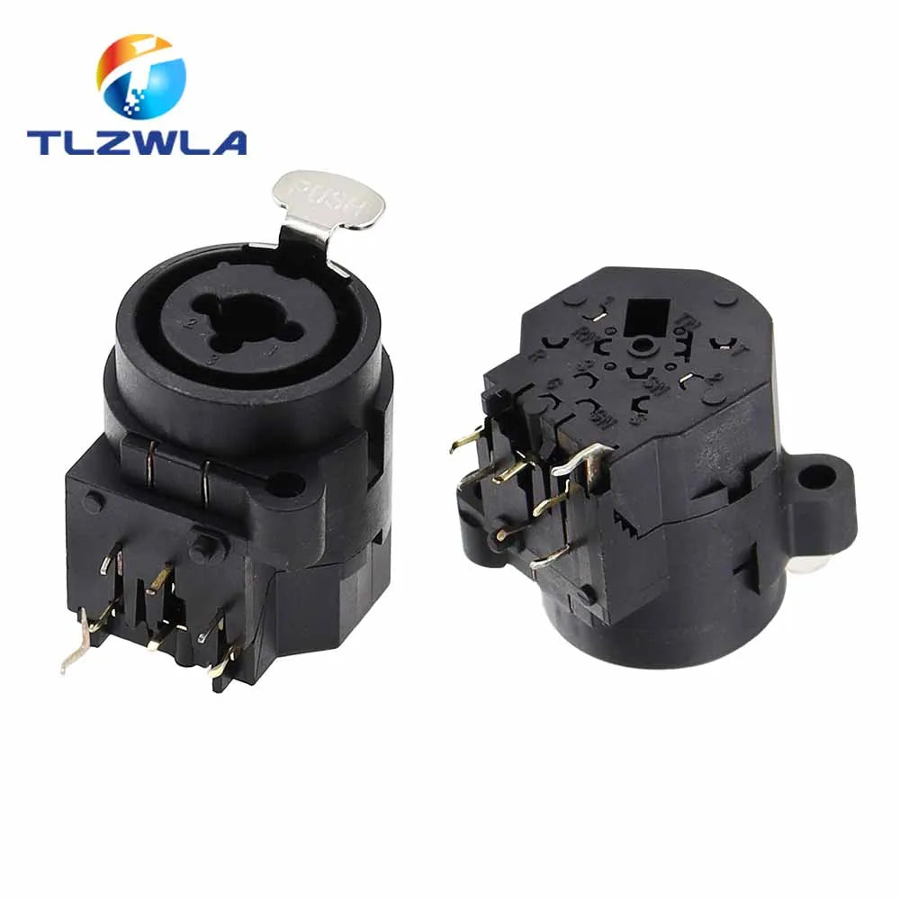 1PCS 3pin XLR Female Socket Connector Panel Mount Mixer Microphone Audio Speakers Plug Adapter