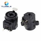 1PCS 3pin XLR Female Socket Connector Panel Mount Mixer Microphone Audio Speakers Plug Adapter