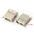 10Pcs USB 2.0 4Pin A Type Female Socket Connector G54 2 Feet 90/180 Degree Data Transmission Charging USB Connector