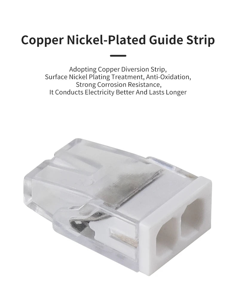 50Pcs Mini Quick Push in Connectors Hard Stainless Easy Electrical Splicing Terminal Blocks 2 3 4 5 6 8 Ports