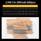 Snvi Resistor Kit 1/4W 1% Metal Film Resistors Set 300pcs 600pcs 820pcs 2600pcs 30 41 130 Values Electronic Components