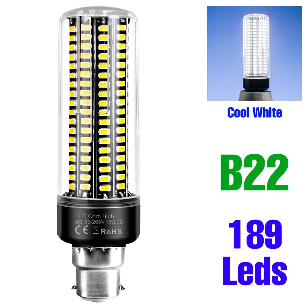 30W LED Indoor Corn Bulb E27/E26 Ceiling Lamp Bulbs E14 Spotlight B22 Living Room Bedroom Kitchen Washroom 220V Home Lighting