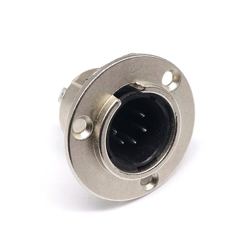 3/4/5pin Round Male/Female Metal XLR Speaker Panel mount socket Connector Adapter Audio Microphone Socket