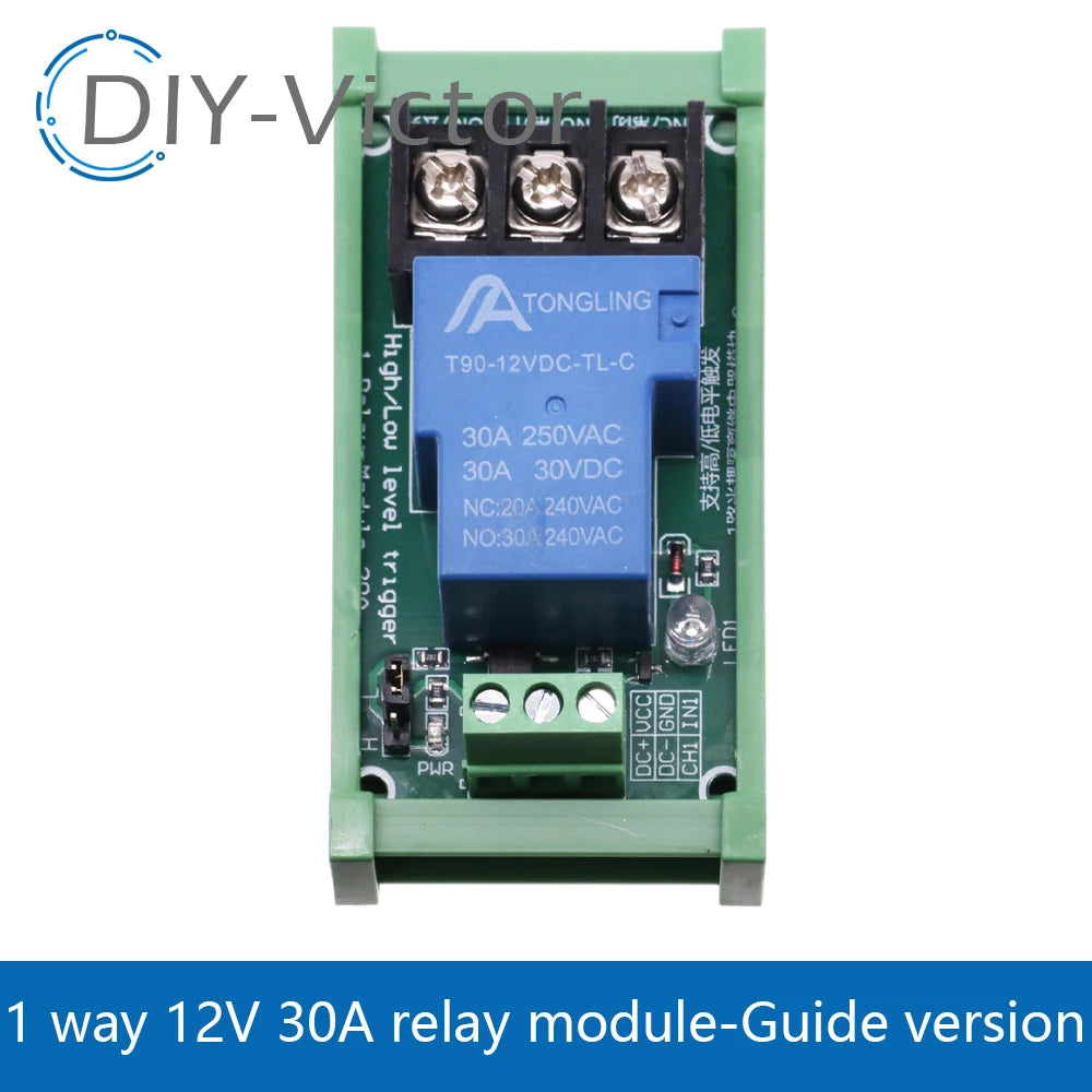 1/2/4 channel relay module 30A with optocoupler isolation 5V 12V 24V supports high and low Triger trigger DC30V/30A AC250V/10A