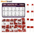 120pcs CBB Capacitor Assortment Kit Metallized Polypropylene Film Capacitors