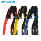 Cat6 Pass Through Network Tool Kit RJ45 Crimping Plier, Stripper, Single Row Cat6 Connectors 8P Boots EVA Case