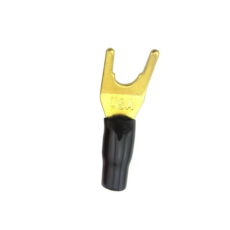 8PCS Gold Plated Y/U Shape Spade Fork Banana Plug Jack Plug Banana Plug Solderless Speaker Cable Power Terminal Connector