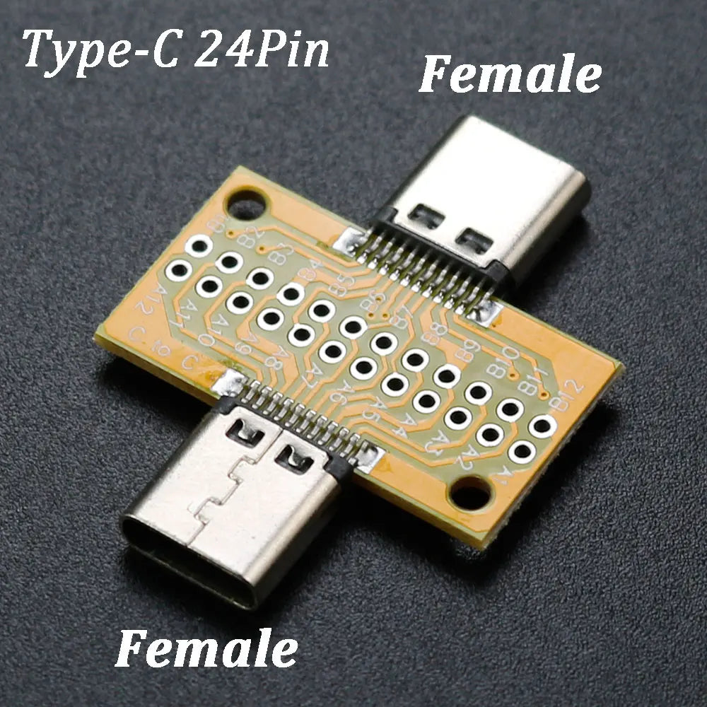 YuXi 1Pcs Type-C Male / Female to Male / Female USB 3.1 Test PCB Board Adapter Type C 16P 24P 2.54mm Connector Socket