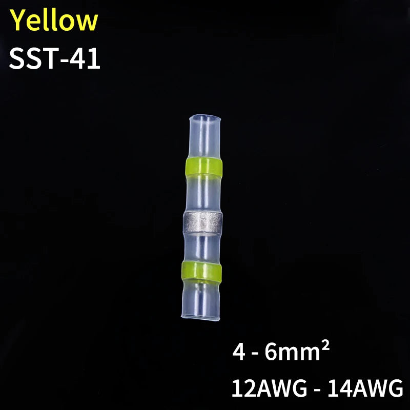 10/50/500pcs Solder Seal Wire Connectors 3:1 Crimp Heat Shrink Insulated Electrical Terminals Butt Splice Waterproof Sleeve