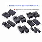 50pcs 2.54mm Single/Double Row Dupont Rubber Shell Dupont Plug Terminal Connector 1/2/3/4/5/6/7-20P Wholesale