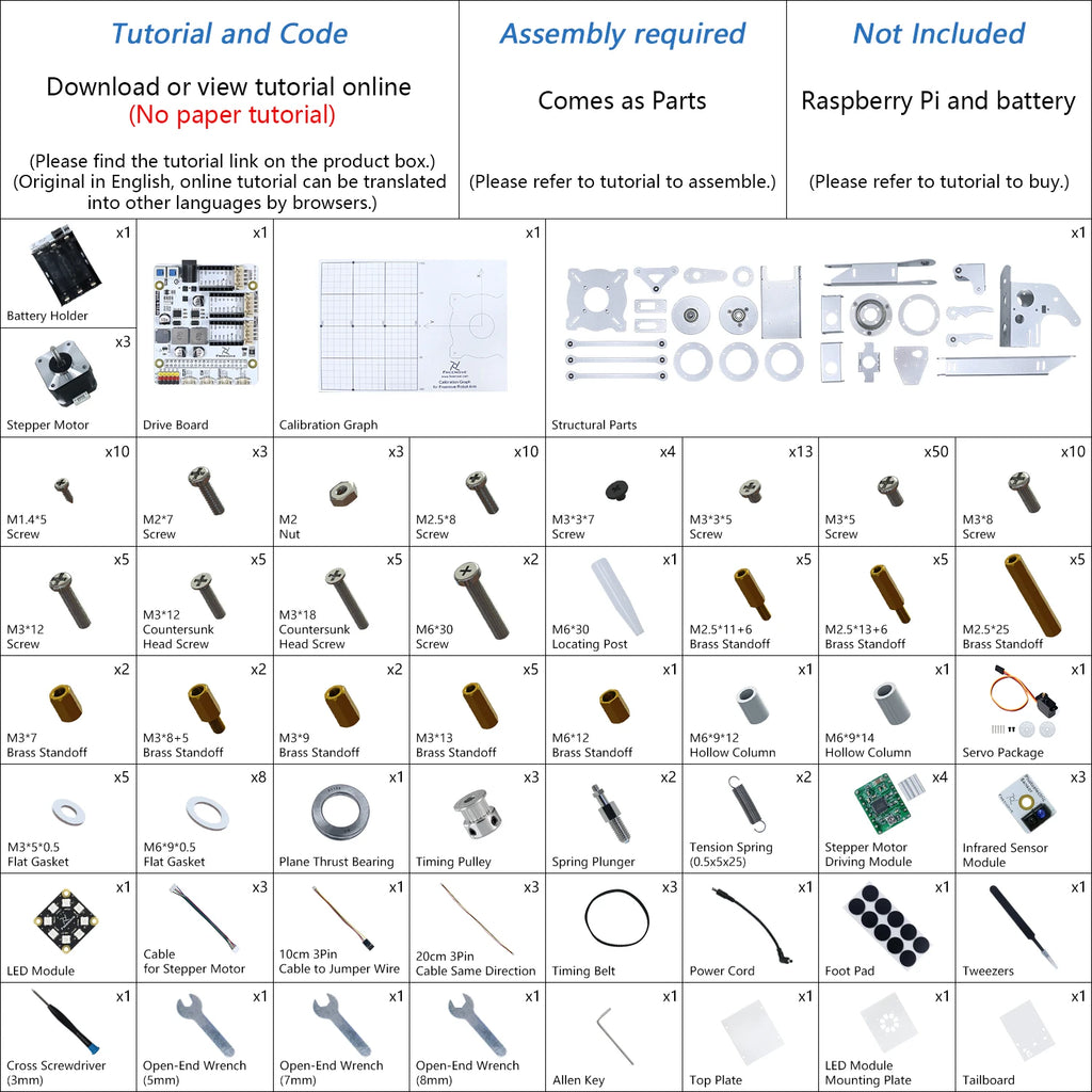 Freenove Robot Arm Kit for Raspberry Pi, High Accuracy, Stepper Motor, Metal Structure, Clamping Drawing Mode, Record and Replay