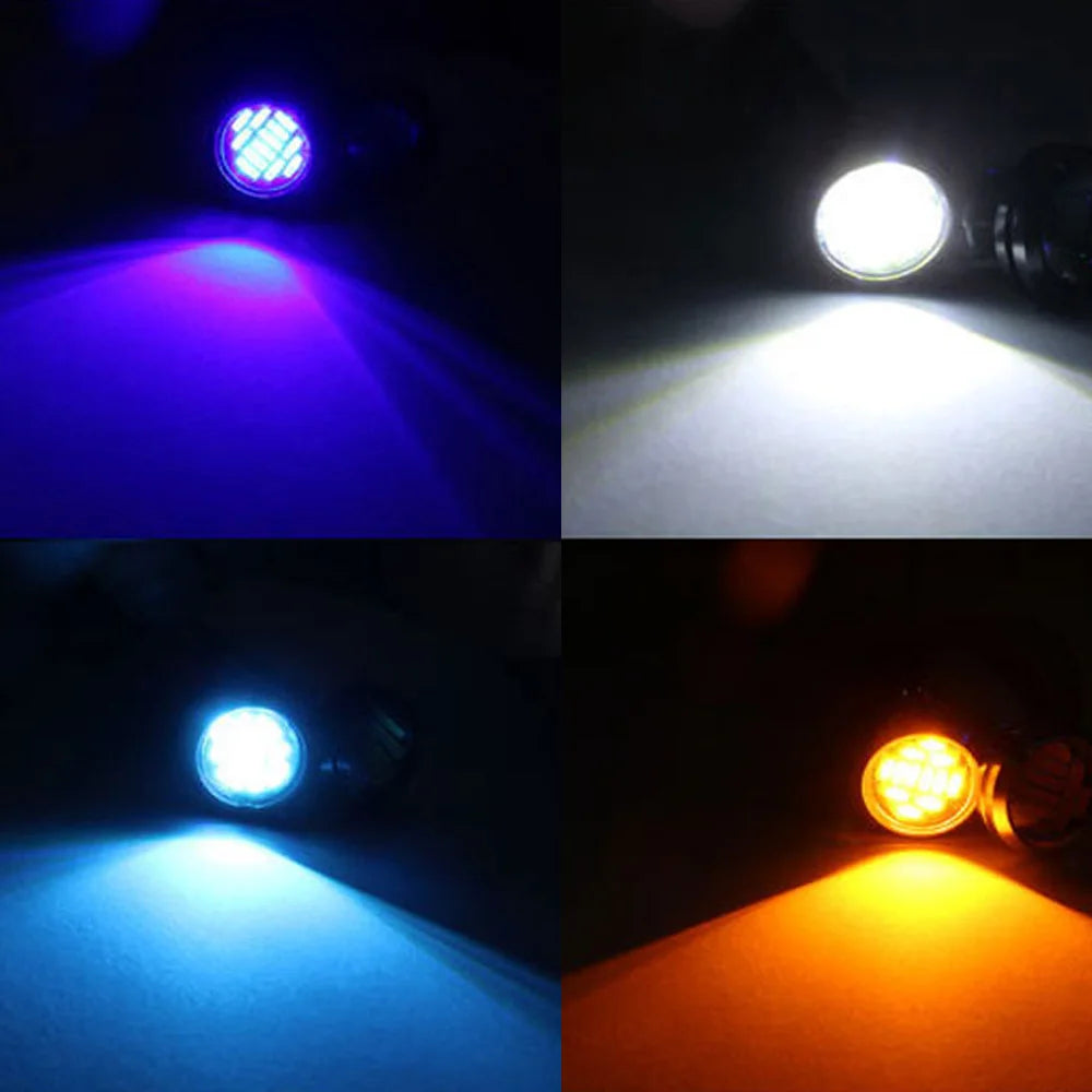 2Pcs 18mm 23mm Car Eagle Eye Led 12V Flash DRL Daytime Running Lights 9W LED Backup Reversing Parking Signal Lamps Automobiles