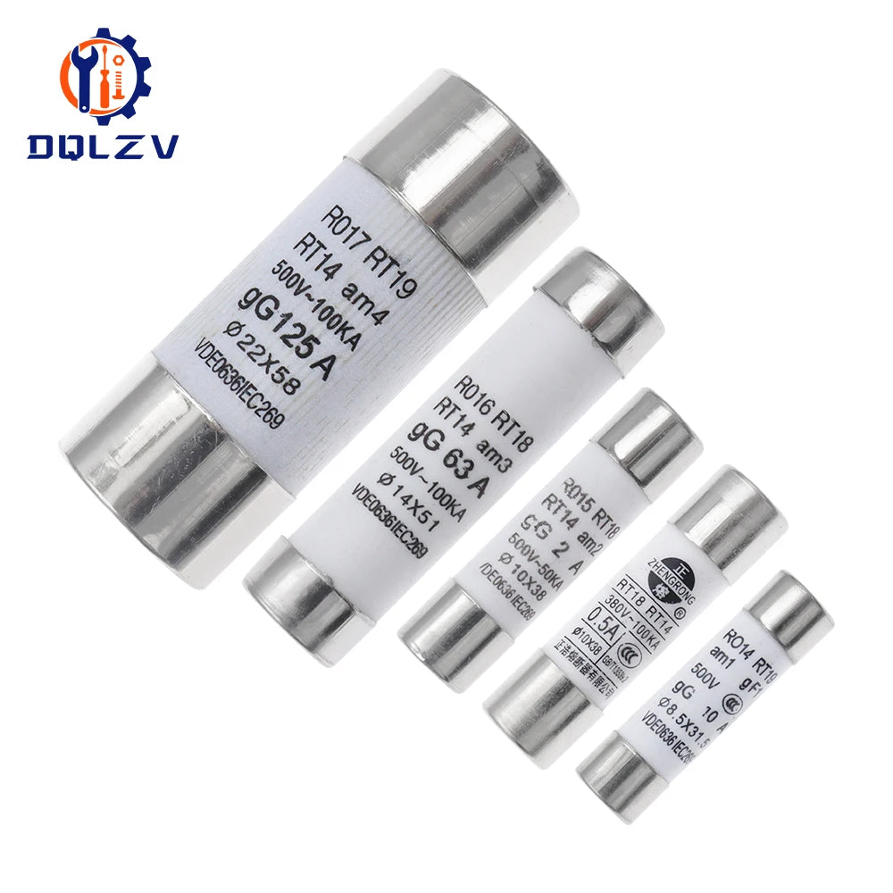 10*38 Fast blow Ceramic Fuse 8.5X31.5MM 14X51MM 22X58MM Fuse 380/500V 0.5A 1A 2A 5A 6A 10A 16A 20A 32A RO14 RO15 RO16 RO17
