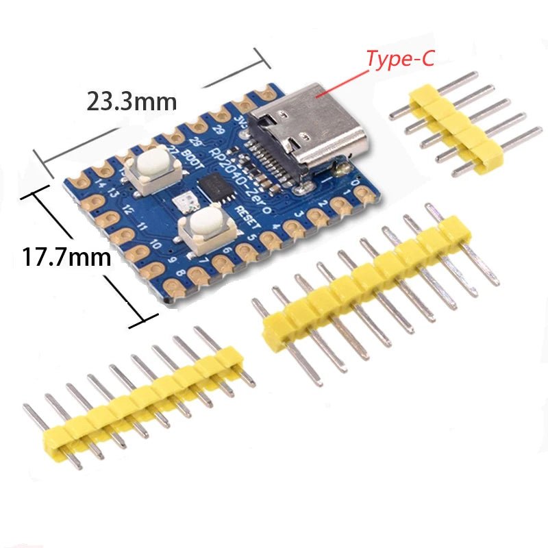 1-10PCS RP2040-Zero RP2040 for Raspberry Pi Microcontroller PICO Development Board Dual-core Cortex M0+ Processor 2MB Flash XCW