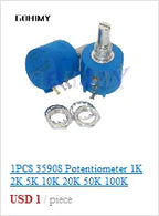 LA42DWQ-22 1K 2K 5K 10K 20K 50K 100K 200K 22mm Diameter Pots Rotary Potentiometer Converter Governor Inverter Resistance Switch