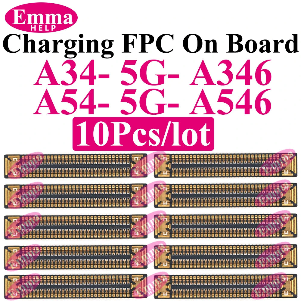 10pcs Original Charging Port FPC Connector For Samsung A04 A05 A14 A15 A24 A25 A34 A35 A52 A53 A54 A55 Mainboard Flex Clip
