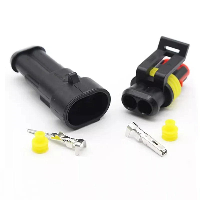 20/50/100Sets 1.5 Series AMP Automobile Connectors 1/2/3/4/5/6 Pin Super Seal Waterproof  Electrical Wire Connector PA66 Nylon