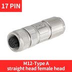 5/10/20 Pcs M12 4/5/6/8/12/17 Pin Shielded Sensor Connector Male Female Metal Assembly Aviation Plug