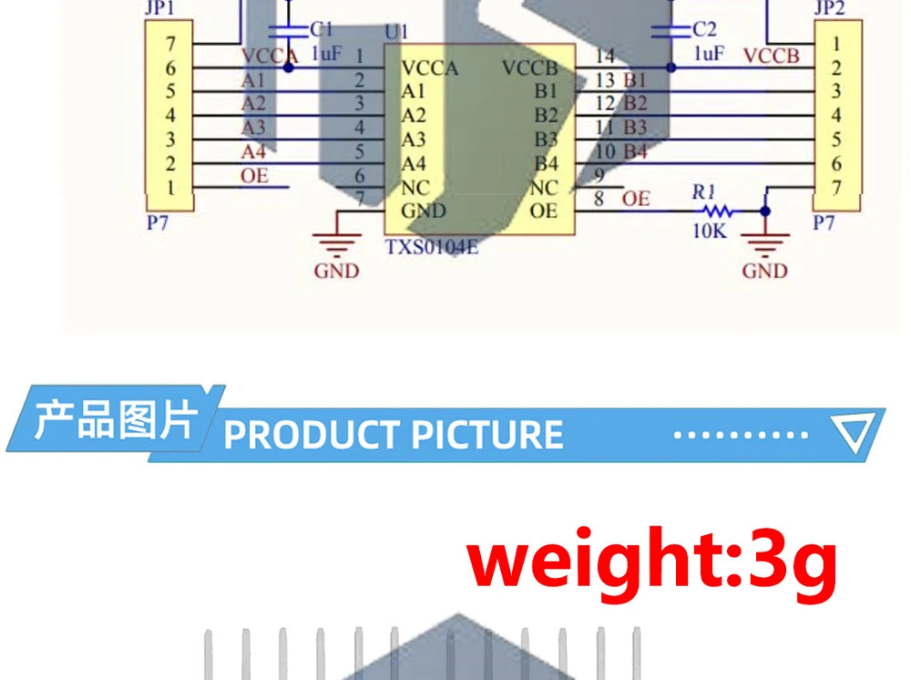 CJMCU‑401 TXB0104 4‑Bit Bidirectional Level Shifter Auto‑Sensing ESD Protection Voltage Translator
